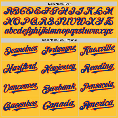 Custom Gold Royal-Orange Mesh Authentic Throwback Baseball Jersey - Sky-Custom