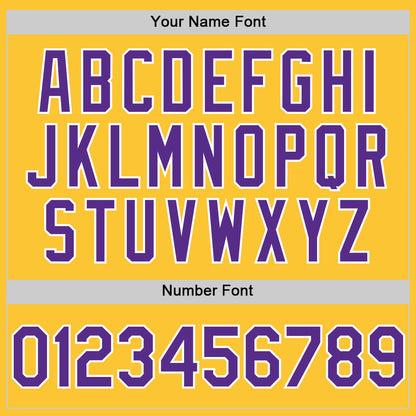 Custom Gold Purple-White Mesh Authentic Throwback Baseball Jersey - Sky-Custom