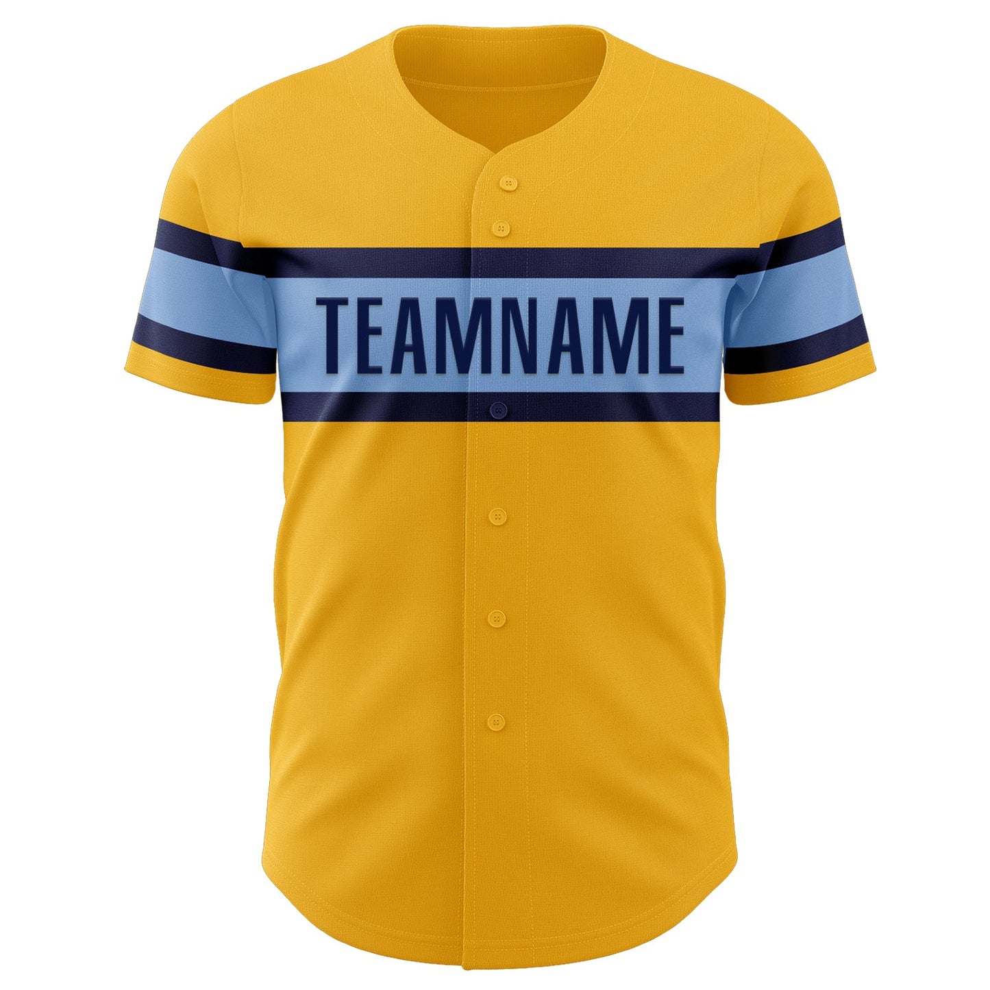 Custom Gold Navy-Light Blue Authentic Baseball Jersey - Sky-Custom