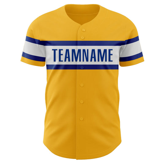 Custom Gold Royal-White Authentic Baseball Jersey - Sky-Custom