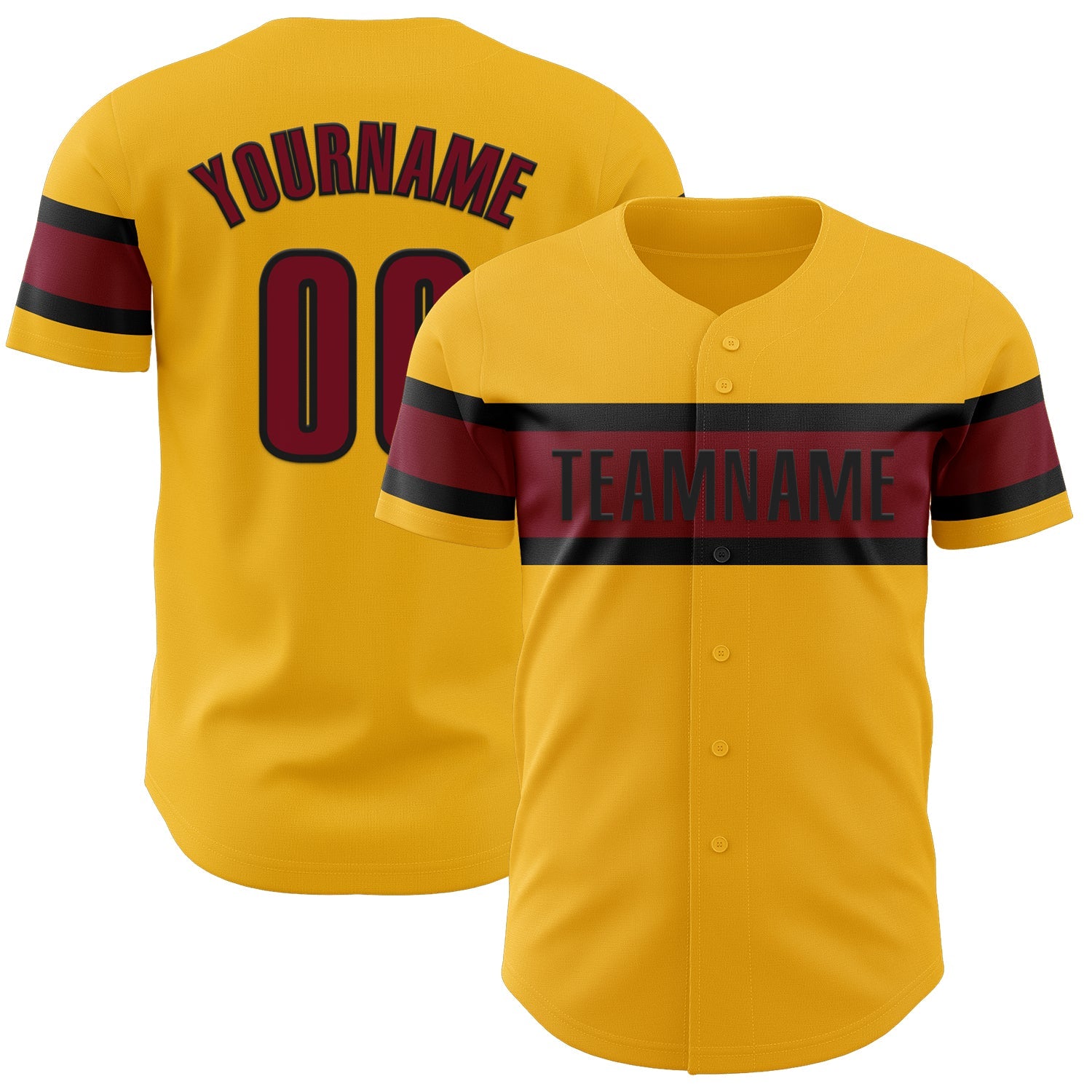 Custom Gold Crimson-Black Authentic Baseball Jersey - Sky-Custom