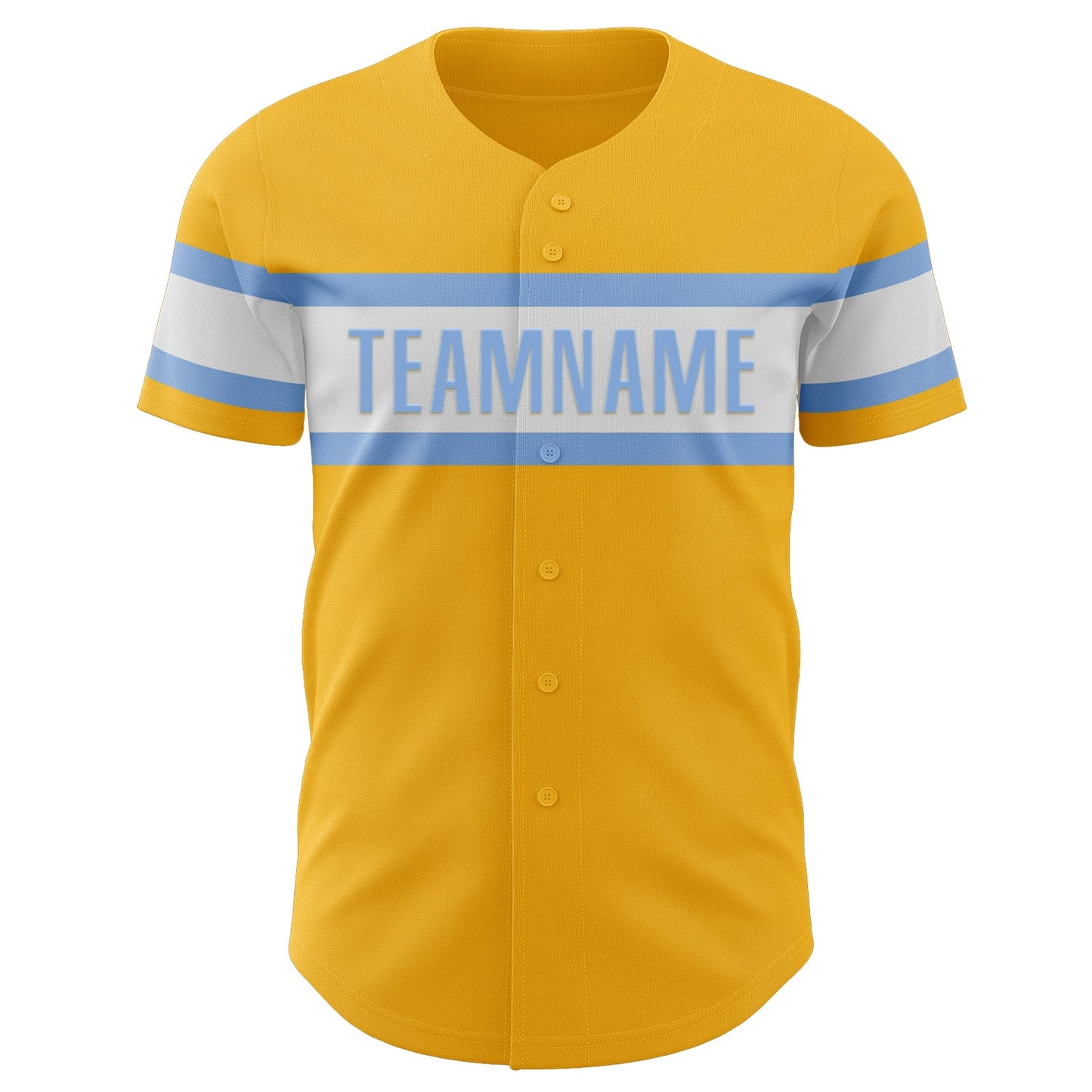 Custom Gold Light Blue-White Authentic Baseball Jersey - Sky-Custom