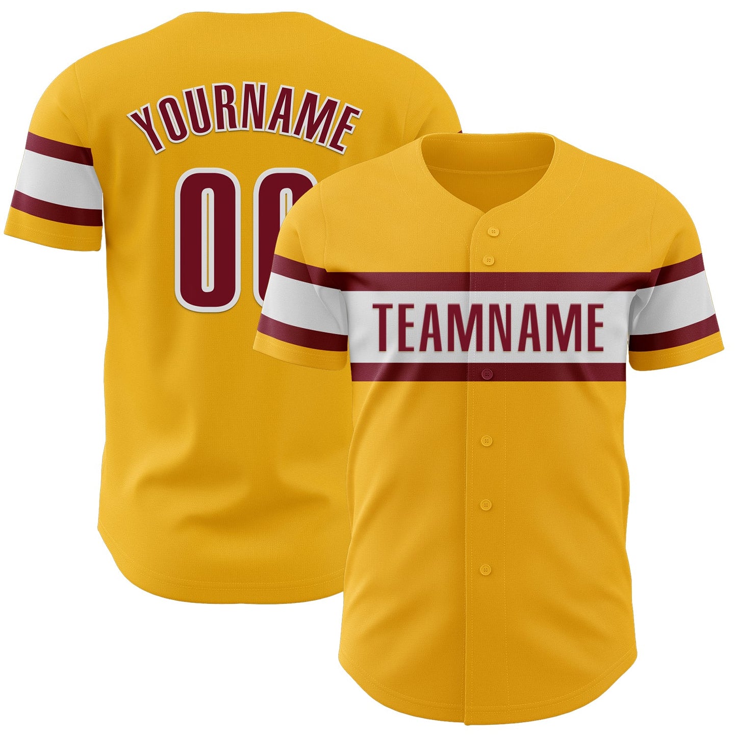 Custom Gold Crimson-White Authentic Baseball Jersey - Sky-Custom