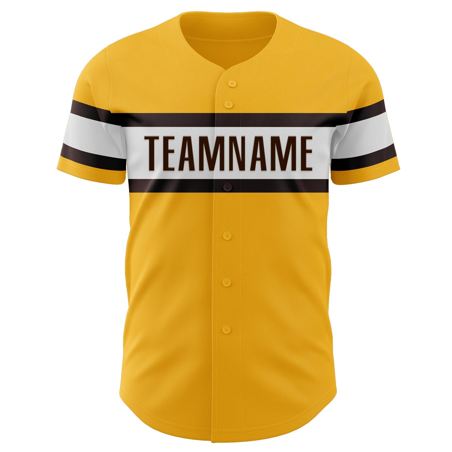Custom Gold Brown-White Authentic Baseball Jersey - Sky-Custom