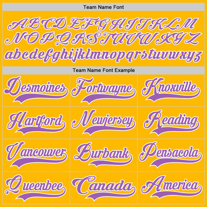 Custom Gold Medium Purple-White Hockey Lace Neck Jersey - Sky-Custom