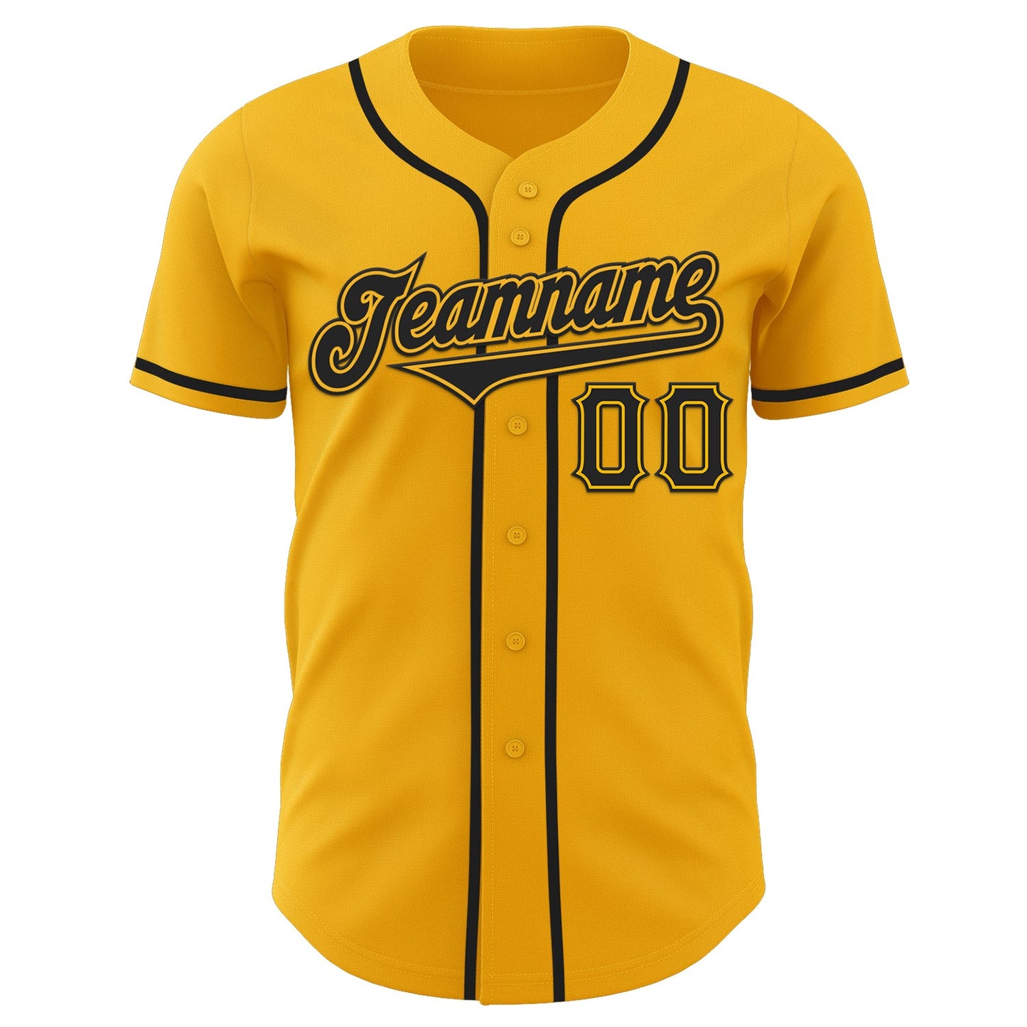 Custom Gold Black Authentic Baseball Jersey - Sky-Custom