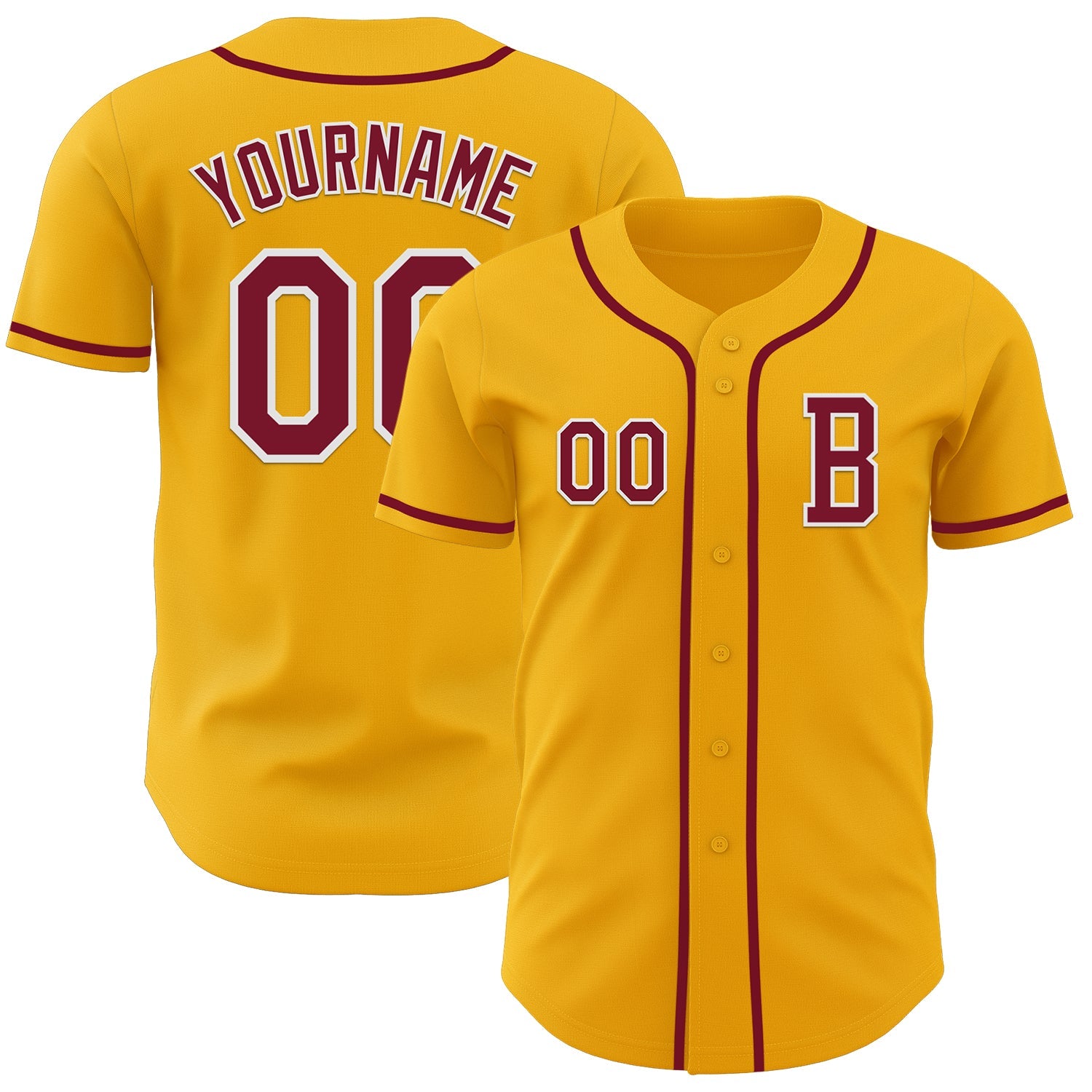 Custom Gold Crimson-White Authentic Baseball Jersey - Sky-Custom