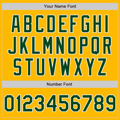 Custom Gold Green-White Authentic Baseball Jersey - Sky-Custom