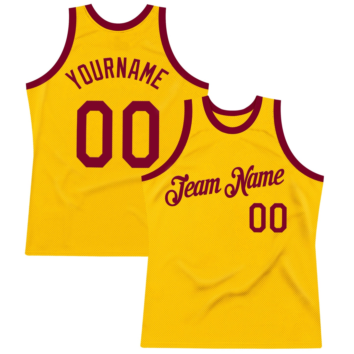 Custom Gold Maroon Authentic Throwback Basketball Jersey - Sky-Custom