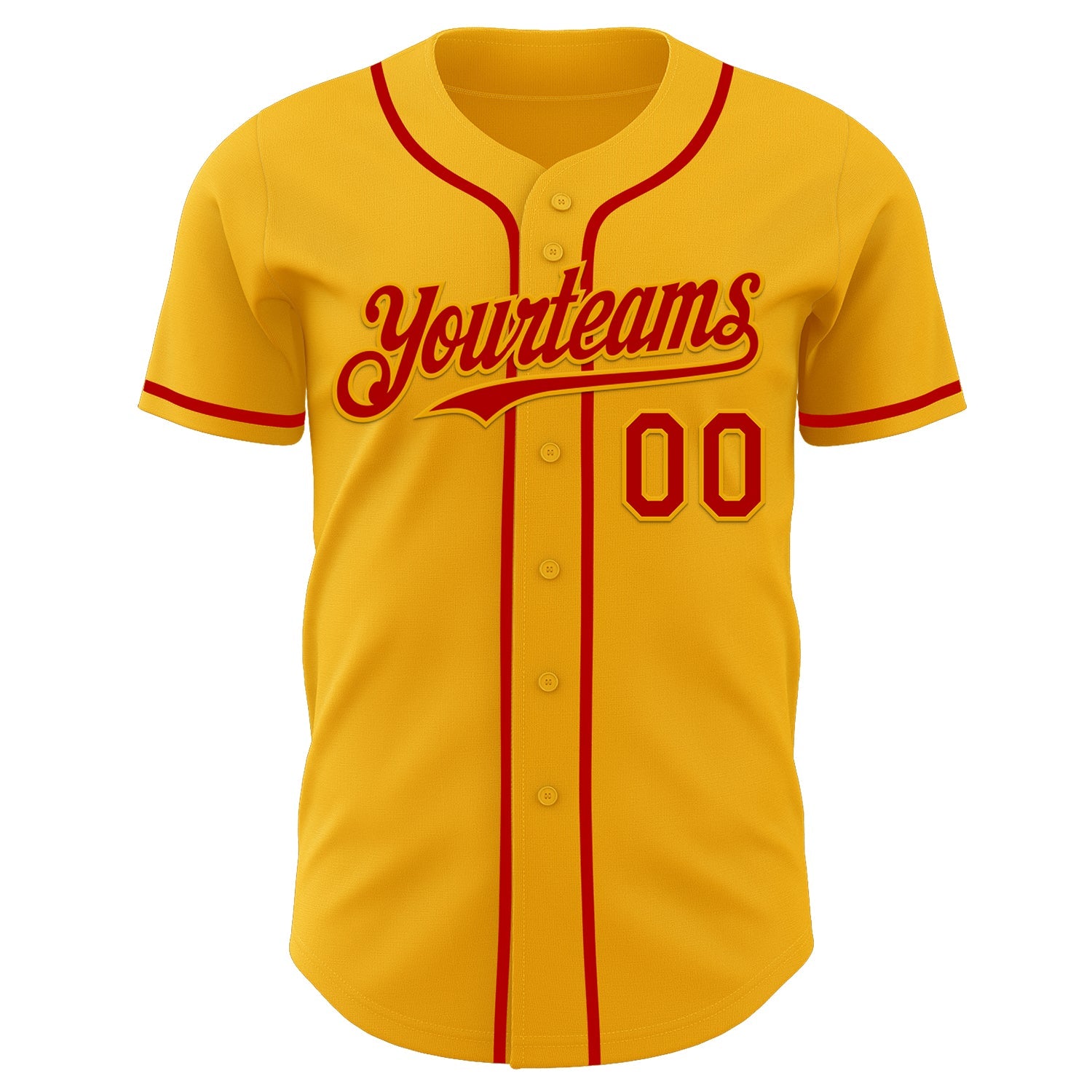 Custom Gold Red Authentic Baseball Jersey - Sky-Custom
