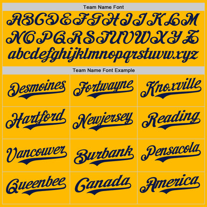 Custom Gold Navy Authentic Baseball Jersey - Sky-Custom