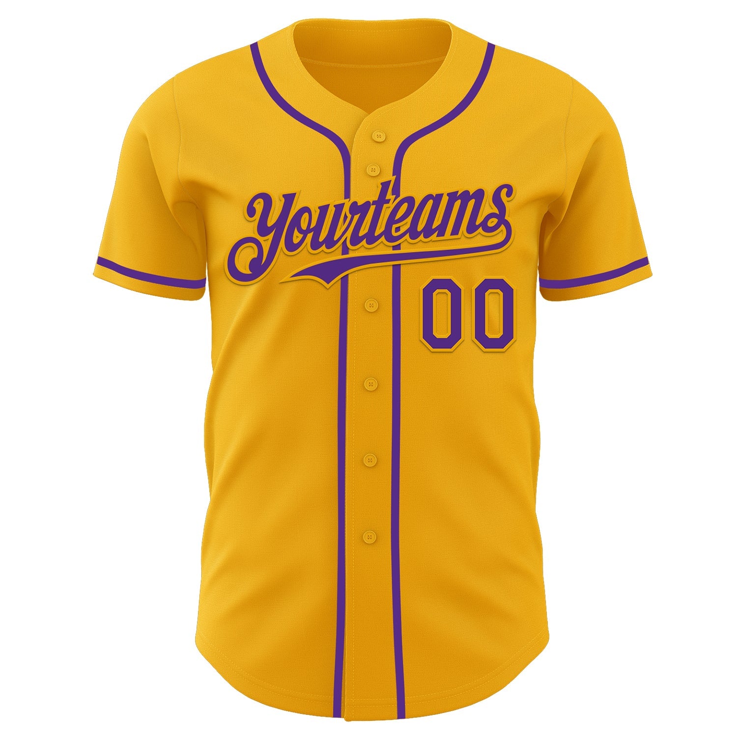 Custom Gold Purple Authentic Baseball Jersey - Sky-Custom