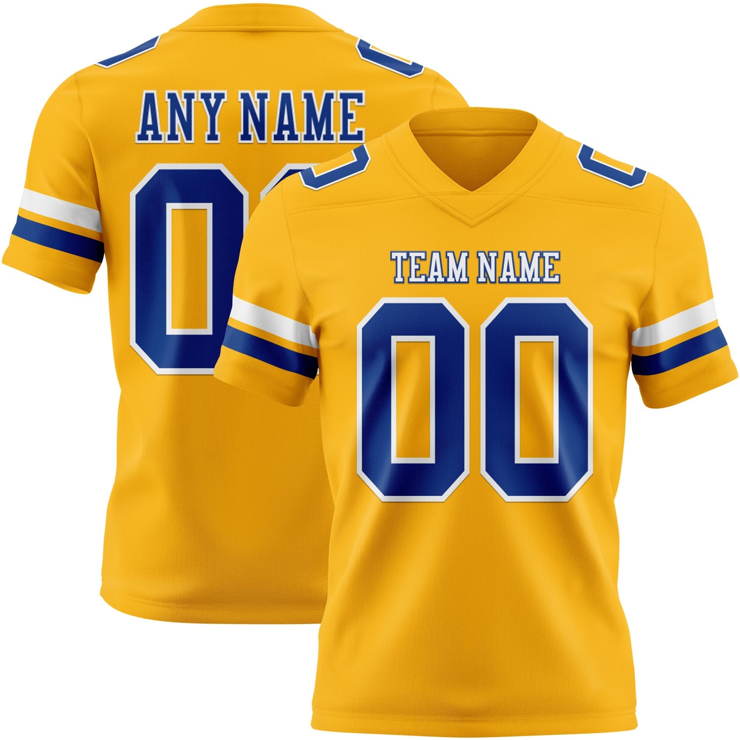 Custom Gold Royal-White Mesh Authentic Football Jersey - Sky-Custom