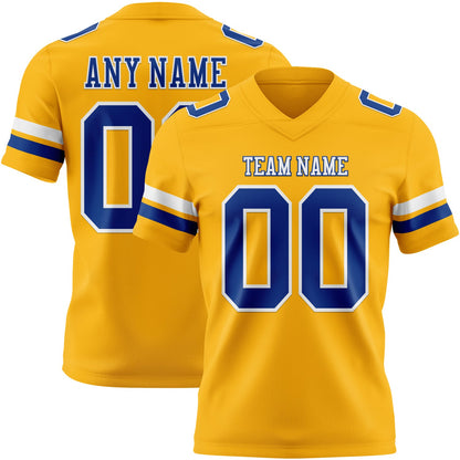 Custom Gold Royal-White Mesh Authentic Football Jersey - Sky-Custom