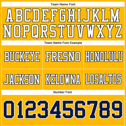 Custom Gold Nvay-White Mesh Authentic Football Jersey - Sky-Custom