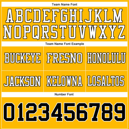 Custom Gold Black-White Mesh Authentic Football Jersey - Sky-Custom