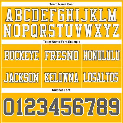 Custom Gold Steel Gray-White Mesh Authentic Football Jersey - Sky-Custom