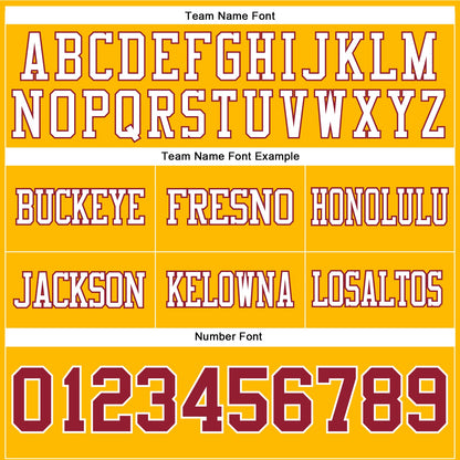 Custom Gold Cardinal-White Mesh Authentic Football Jersey - Sky-Custom