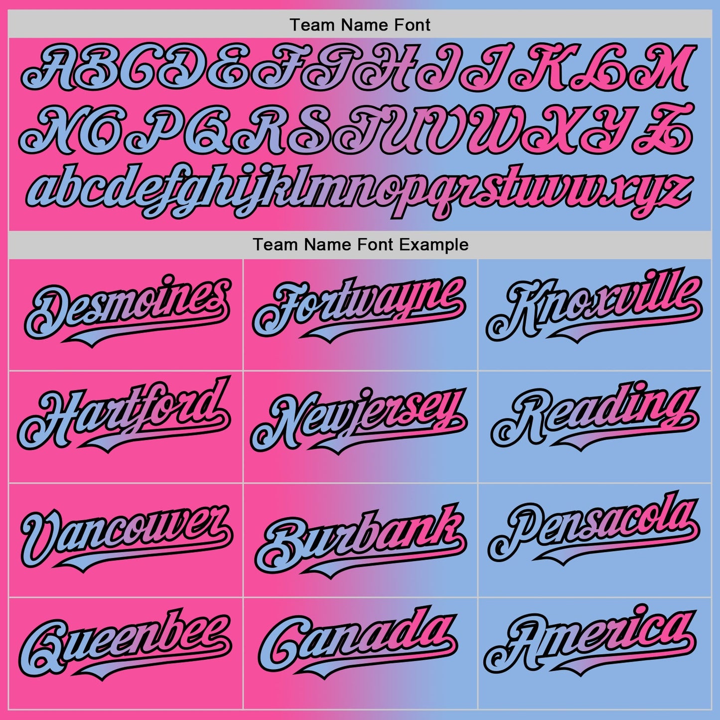 Custom Light Blue Pink-Black Authentic Gradient Fashion Baseball Jersey - Sky-Custom