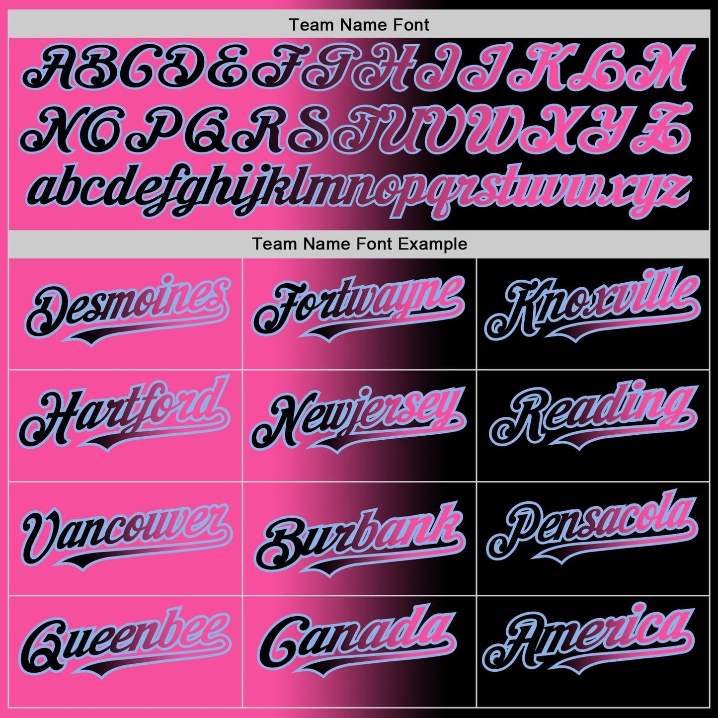 Custom Black Pink-Light Blue Authentic Gradient Fashion Baseball Jersey - Sky-Custom