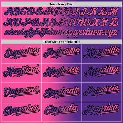 Custom Purple Pink-Black Authentic Gradient Fashion Baseball Jersey - Sky-Custom