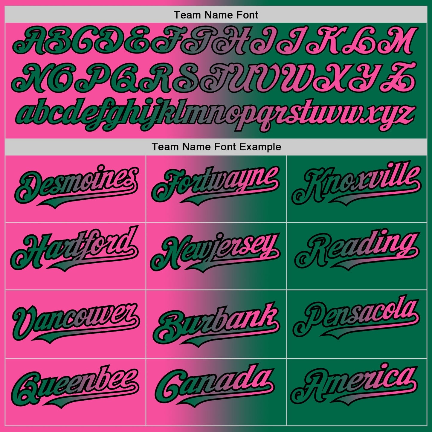 Custom Kelly Green Pink-Black Authentic Gradient Fashion Baseball Jersey - Sky-Custom