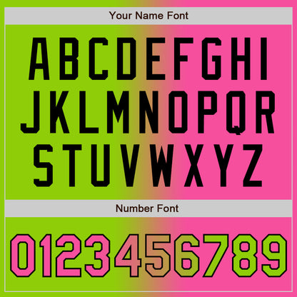 Custom Neon Green Pink-Black Authentic Gradient Fashion Baseball Jersey - Sky-Custom