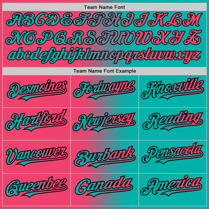 Custom Aqua Neon Pink-Black Authentic Gradient Fashion Baseball Jersey - Sky-Custom