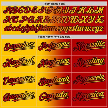 Custom Red Yellow-Black Authentic Gradient Fashion Baseball Jersey - Sky-Custom