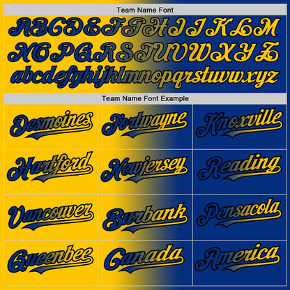 Custom Royal Yellow-Black Authentic Gradient Fashion Baseball Jersey - Sky-Custom