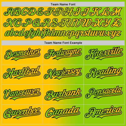 Custom Neon Green Yellow-Black Authentic Gradient Fashion Baseball Jersey - Sky-Custom