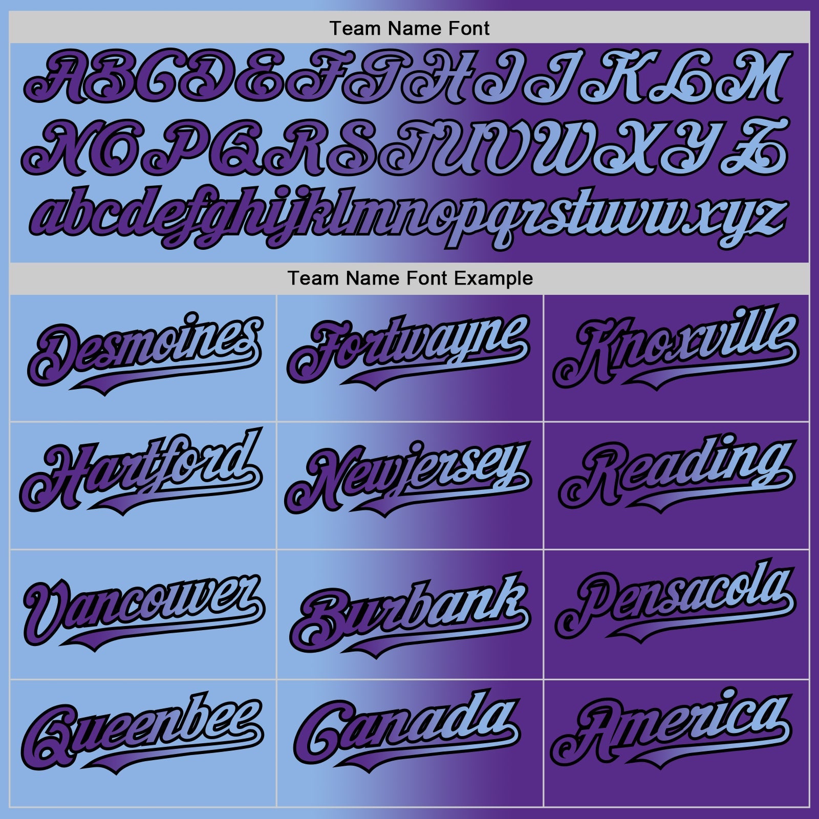 Custom Purple Light Blue-Black Authentic Gradient Fashion Baseball Jersey - Sky-Custom