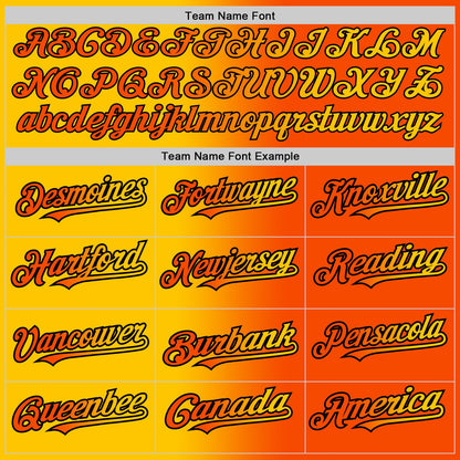 Custom Orange Yellow-Black Authentic Gradient Fashion Baseball Jersey - Sky-Custom