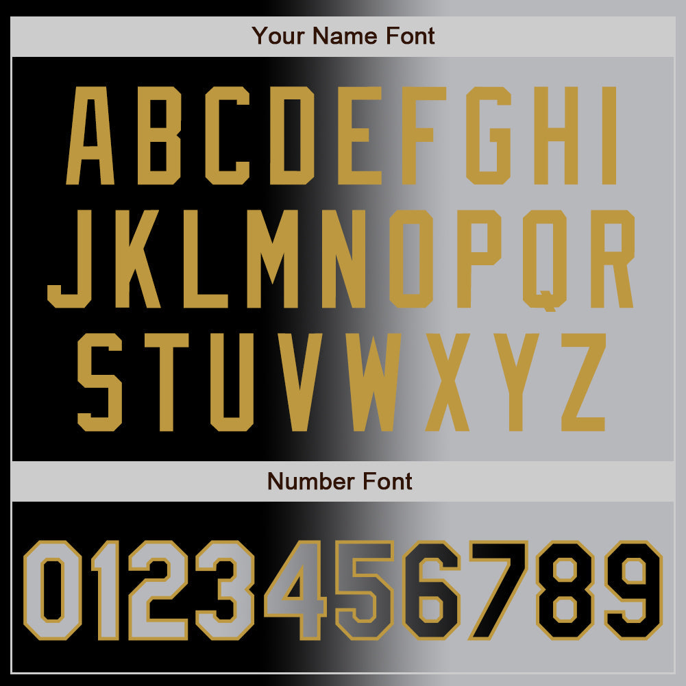 Custom Black Gray-Old Gold Authentic Gradient Fashion Baseball Jersey - Sky-Custom