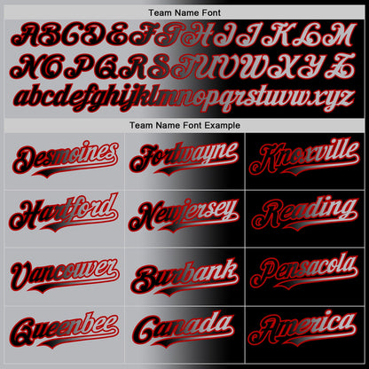 Custom Black Gray-Red Authentic Gradient Fashion Baseball Jersey - Sky-Custom