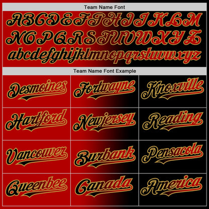Custom Black Red-Old Gold Authentic Gradient Fashion Baseball Jersey - Sky-Custom