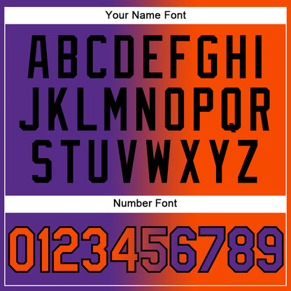 Custom Purple Orange-Black Authentic Gradient Fashion Baseball Jersey - Sky-Custom
