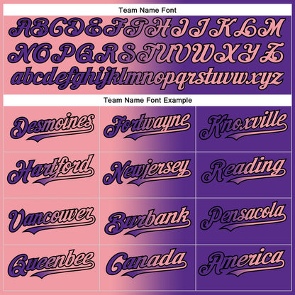 Custom Purple Medium Pink-Black Authentic Gradient Fashion Baseball Jersey - Sky-Custom