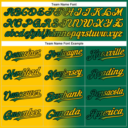 Custom Kelly Green Yellow-Black Authentic Gradient Fashion Baseball Jersey - Sky-Custom