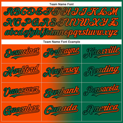 Custom Kelly Green Orange-Black Authentic Gradient Fashion Baseball Jersey - Sky-Custom