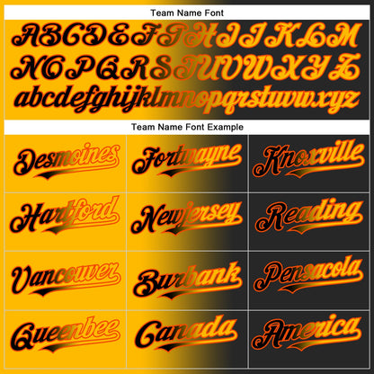 Custom Black Gold-Orange Authentic Gradient Fashion Baseball Jersey - Sky-Custom