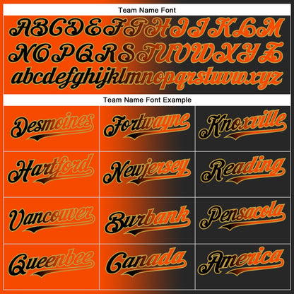 Custom Black Orange-Old Gold Authentic Gradient Fashion Baseball Jersey - Sky-Custom