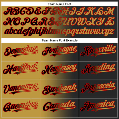 Custom Black Old Gold-Red Authentic Gradient Fashion Baseball Jersey - Sky-Custom