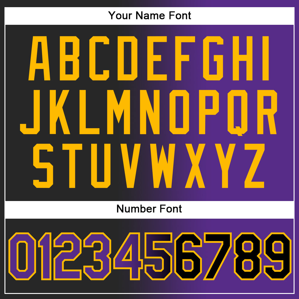 Custom Black Purple-Gold Authentic Gradient Fashion Baseball Jersey - Sky-Custom