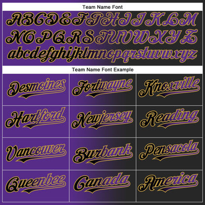 Custom Black Purple-Old Gold Authentic Gradient Fashion Baseball Jersey - Sky-Custom