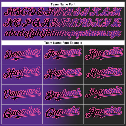 Custom Black Purple-Pink Authentic Gradient Fashion Baseball Jersey - Sky-Custom