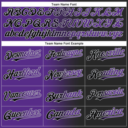 Custom Black Purple-Gray Authentic Gradient Fashion Baseball Jersey - Sky-Custom
