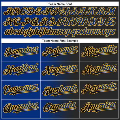 Custom Black Royal-Gold Authentic Gradient Fashion Baseball Jersey - Sky-Custom