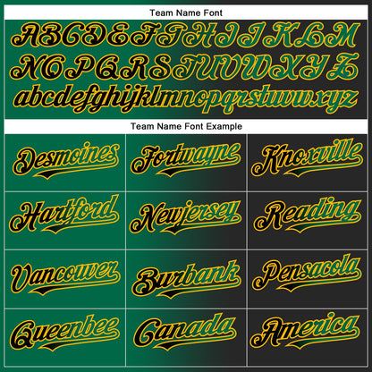 Custom Black Kelly Green-Gold Authentic Gradient Fashion Baseball Jersey - Sky-Custom