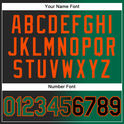 Custom Black Kelly Green-Orange Authentic Gradient Fashion Baseball Jersey - Sky-Custom